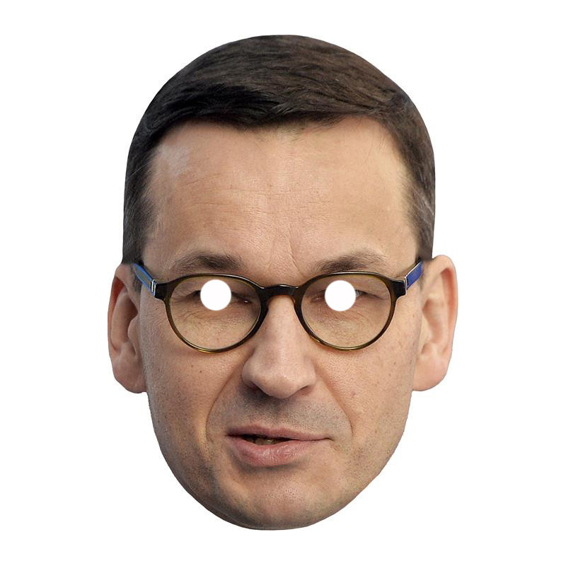Maska papierowa Mateusz Morawiecki – na twarz, z gumką