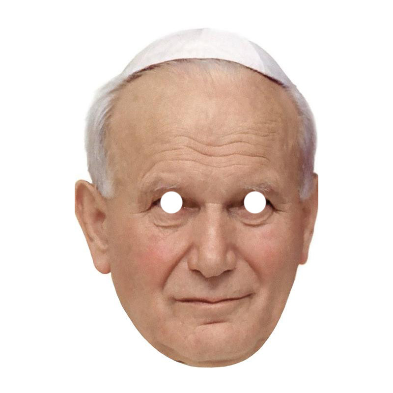 Maska papierowa Jan Paweł II – na twarz, z gumką