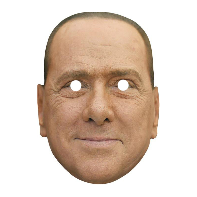 Maska papierowa Silvio Berlusconi – na twarz, z gumką