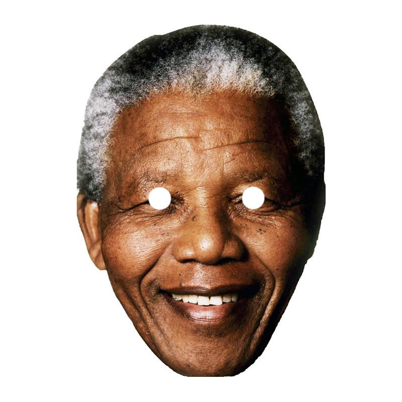 Maska papierowa Nelson Mandela – na twarz, z gumką