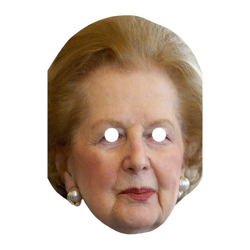 Maska papierowa Margaret Thatcher – na twarz, z gumką
