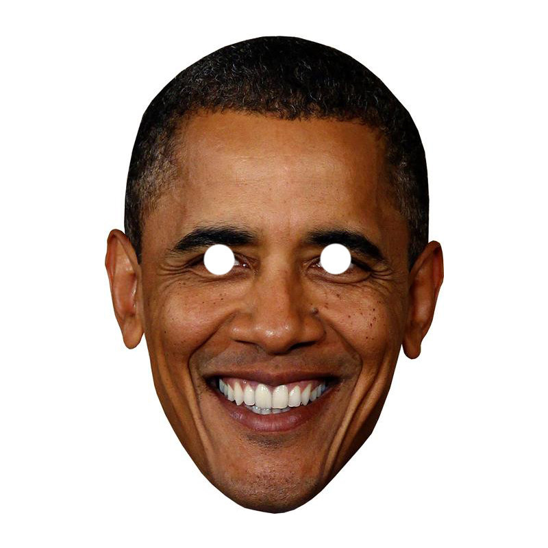 Maska papierowa Barack Obama – na twarz, z gumką