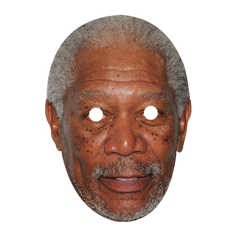Maska papierowa Morgan Freeman – na twarz, z gumką