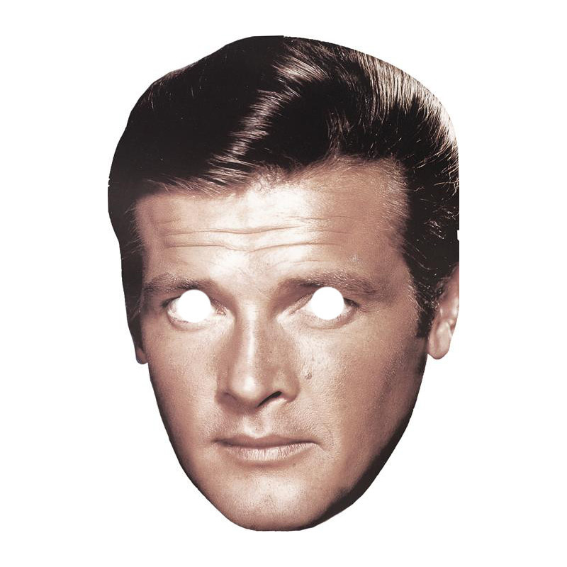 Maska papierowa Roger Moore (Young) – na twarz, z gumką