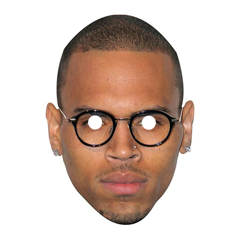 Maska papierowa Chris Brown – na twarz, z gumką