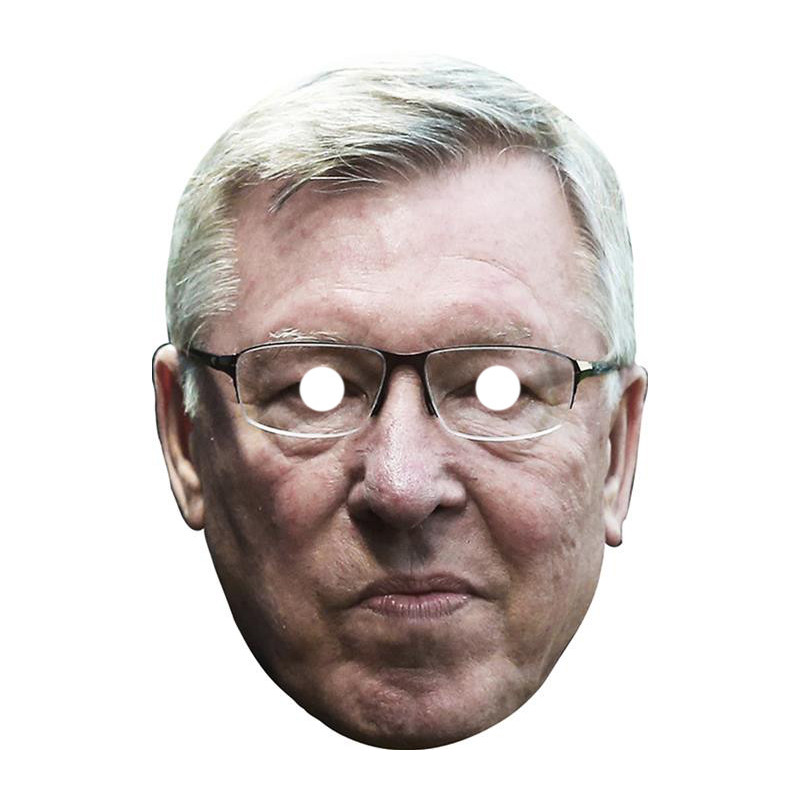 Maska papierowa Alex Ferguson – na twarz, z gumką