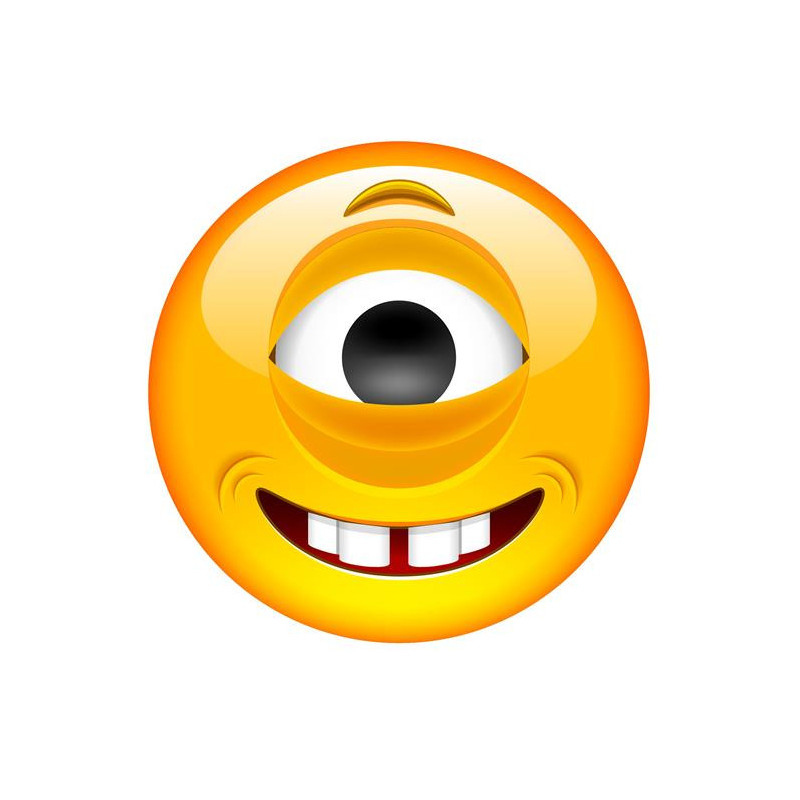 E066. Maska papierowa Emoji – na twarz, z gumką