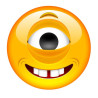 E066. Maska papierowa Emoji – na twarz, z gumką